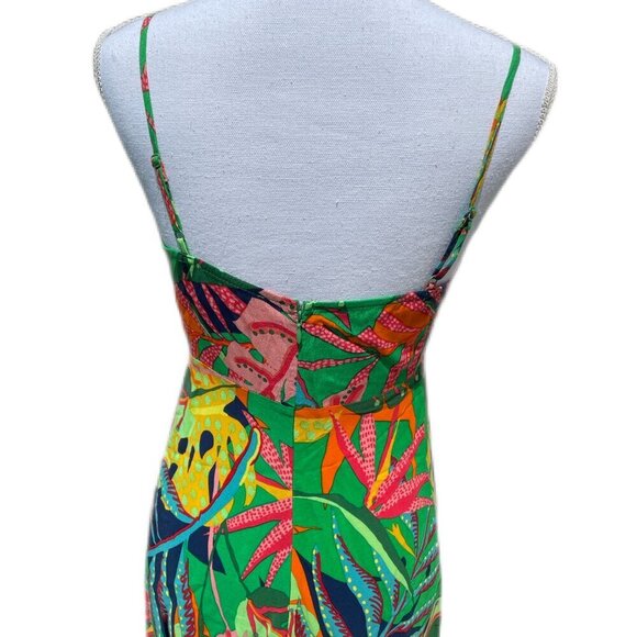 Olivaceous Floral Maxi Dress With Slit - Picture 6 of 12